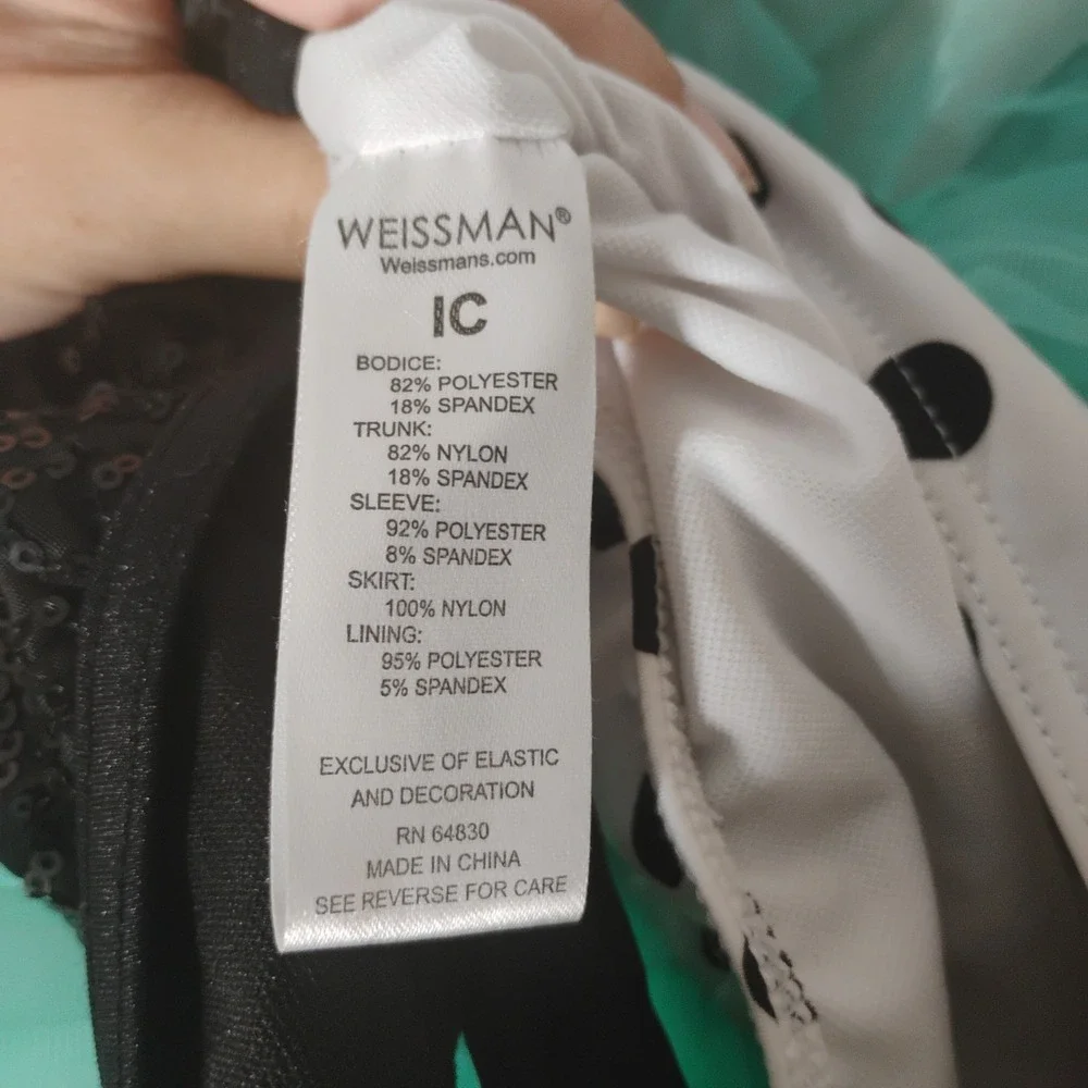 Weissman IC (7/8) Youth Black White Teal Dance Costume Tutu Skirt